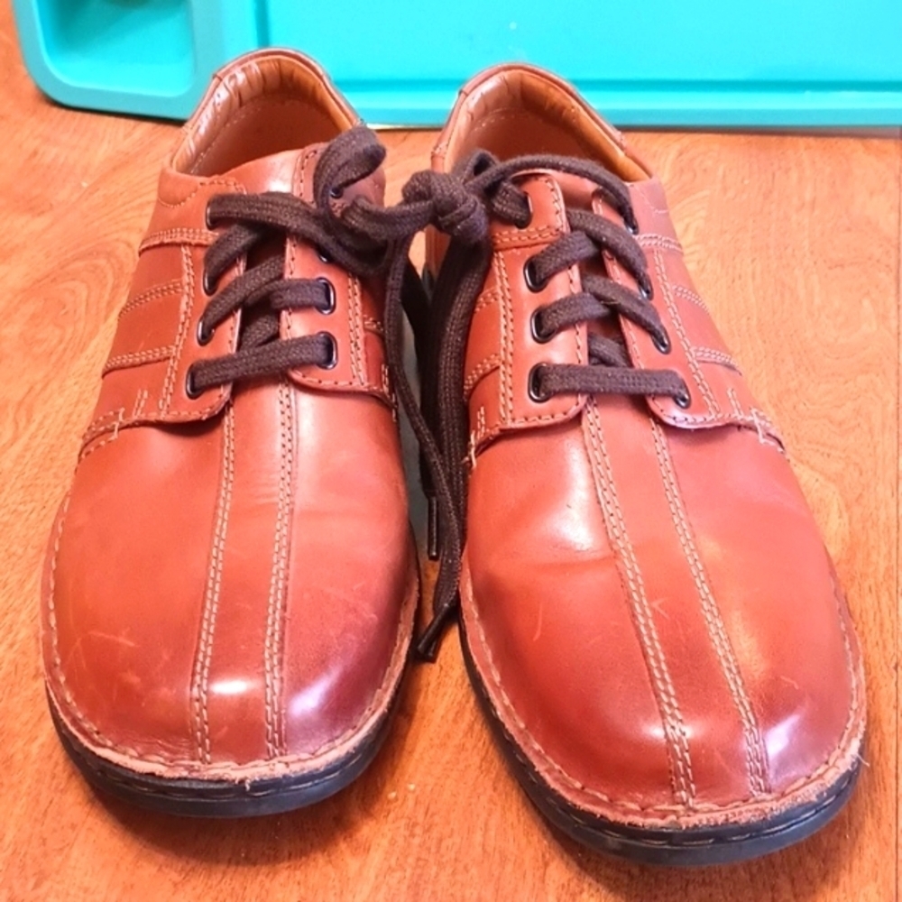 Clarks Collection Brown Leather Shoes Mens Size 9M